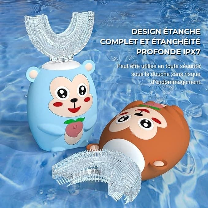 Brosse à dents électrique pour enfant en forme de U