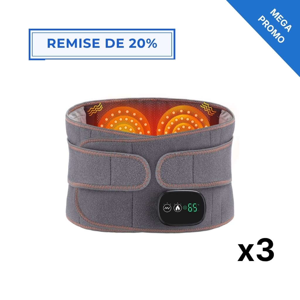 Ceinture chauffante vibrante dos – soulagement lombaire et muscles