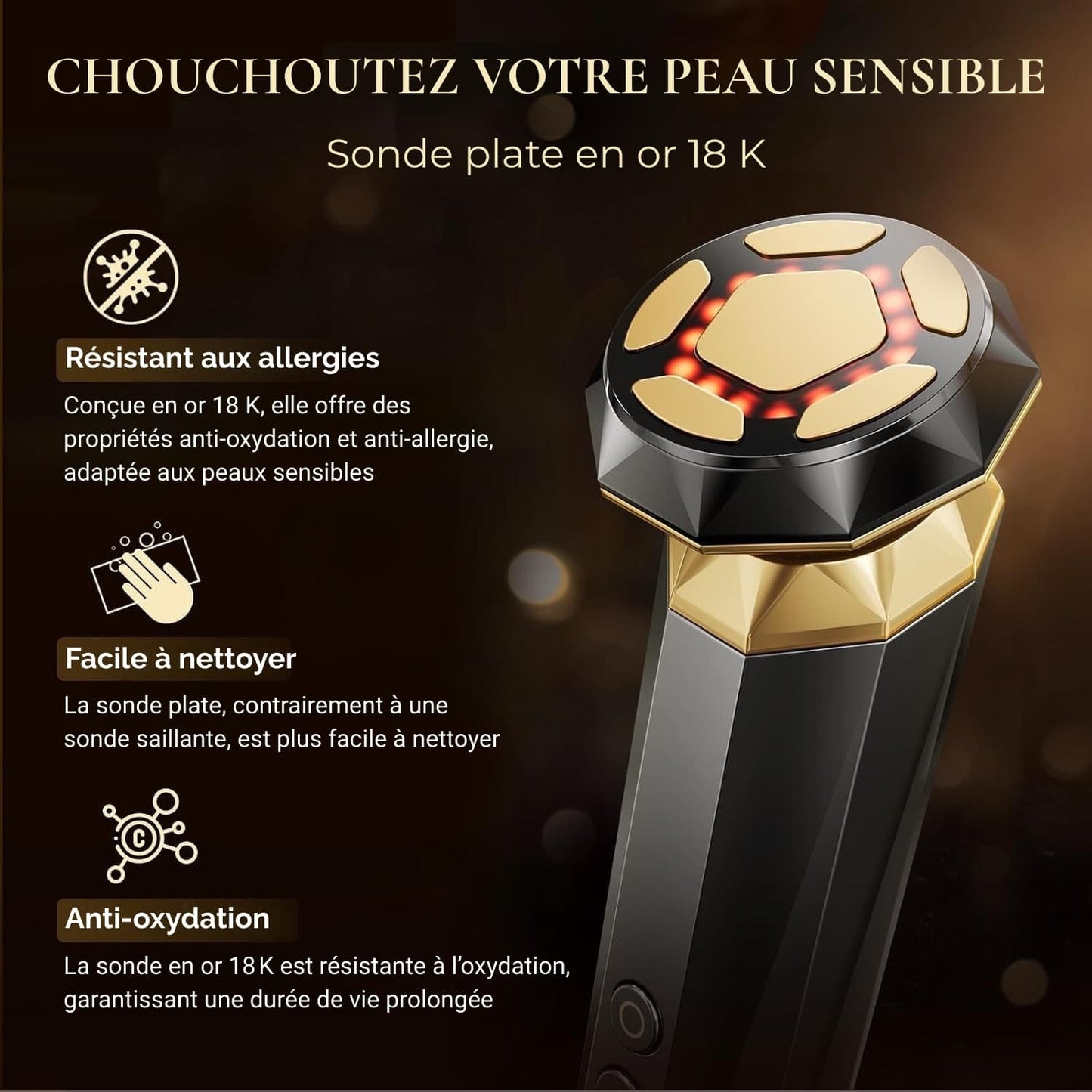 Appareil de massage visage polyvalent et design