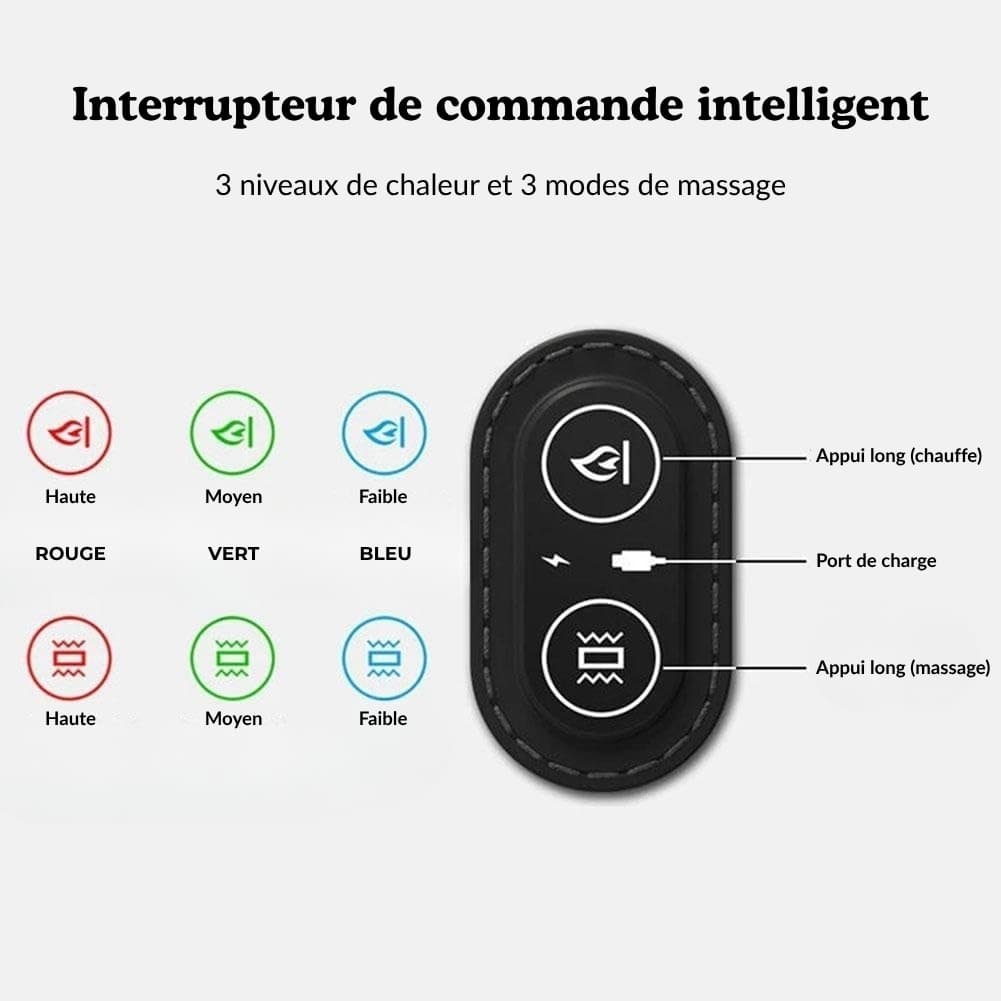 Appareil massage pour cervicales avec chauffage et vibrations