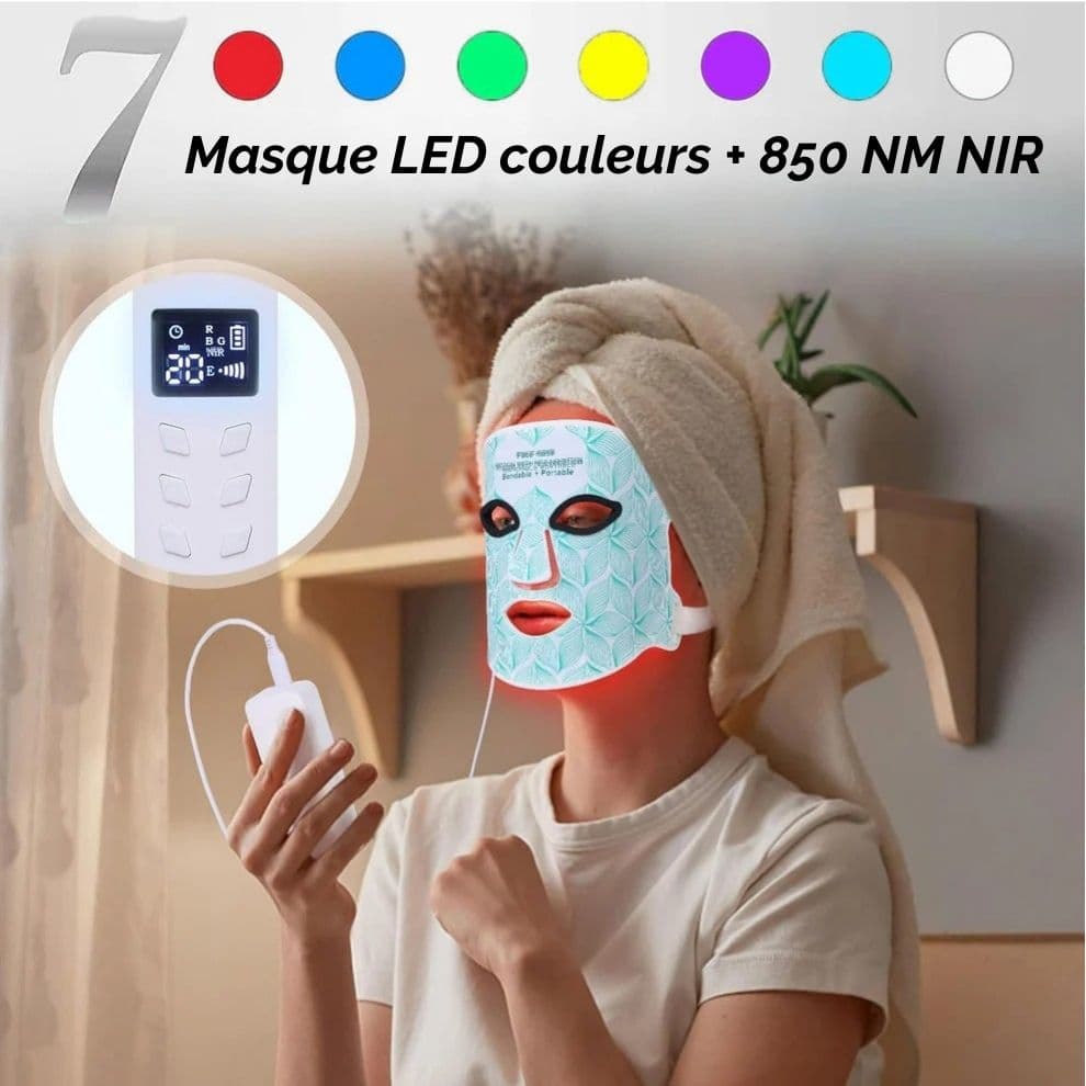 Masque LED visage beauté et anti-âge Glowvia