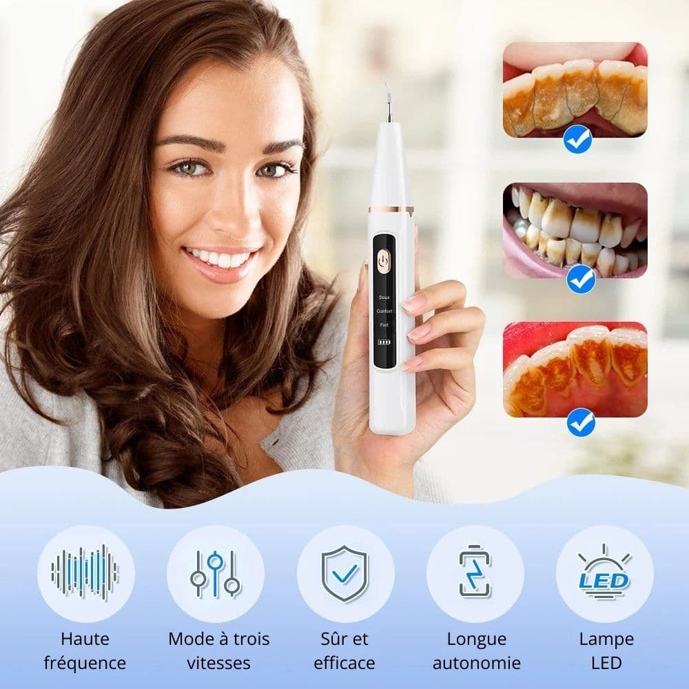 Détartreur dentaire à ultrasons USB – nettoyage des dents à domicile