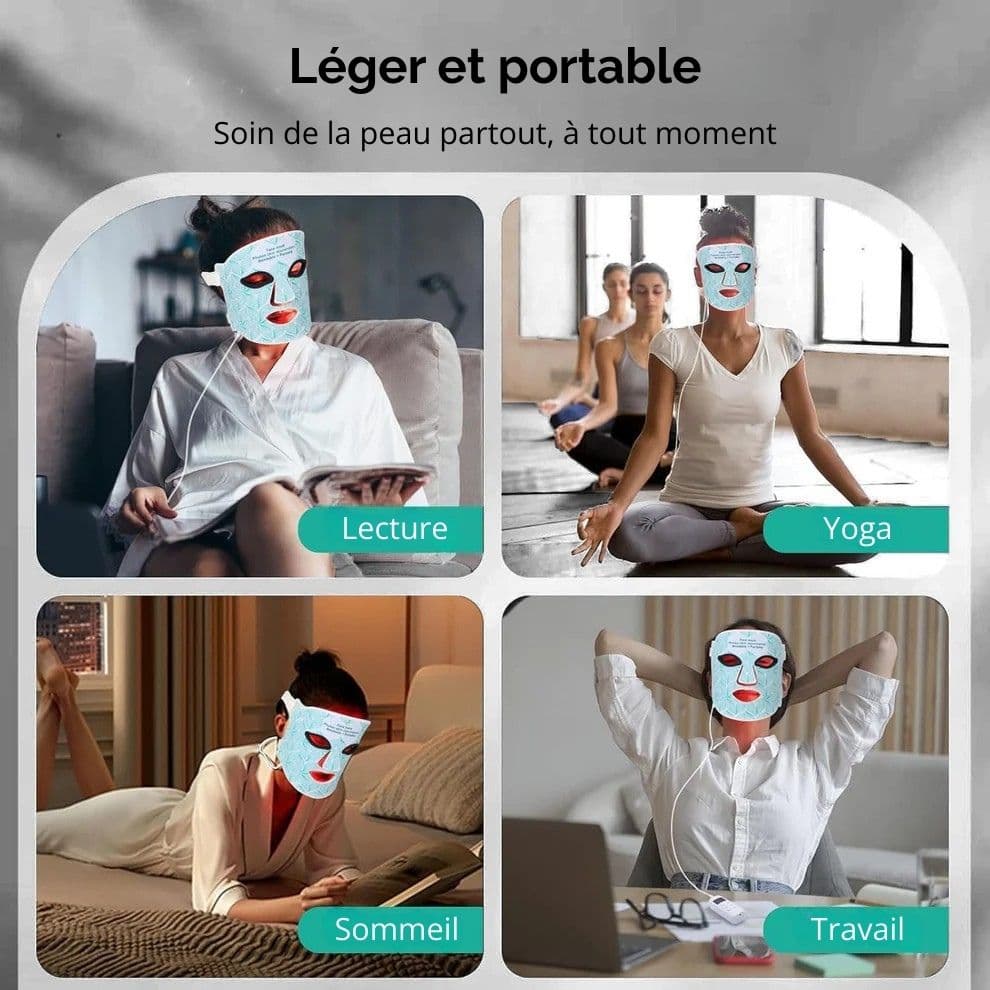 Masque LED visage beauté et anti-âge Glowvia