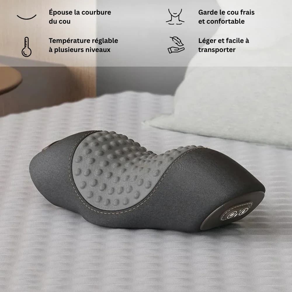 Appareil massage pour cervicales avec chauffage et vibrations
