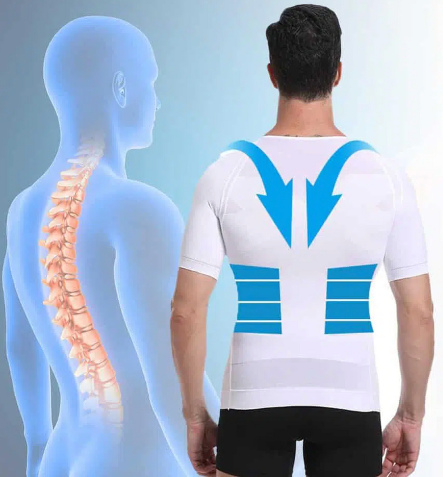 Offre Spéciale 3 T-Shirts Blanc Correcteur de posture et gainant - Mixte | Inshape Boutique™