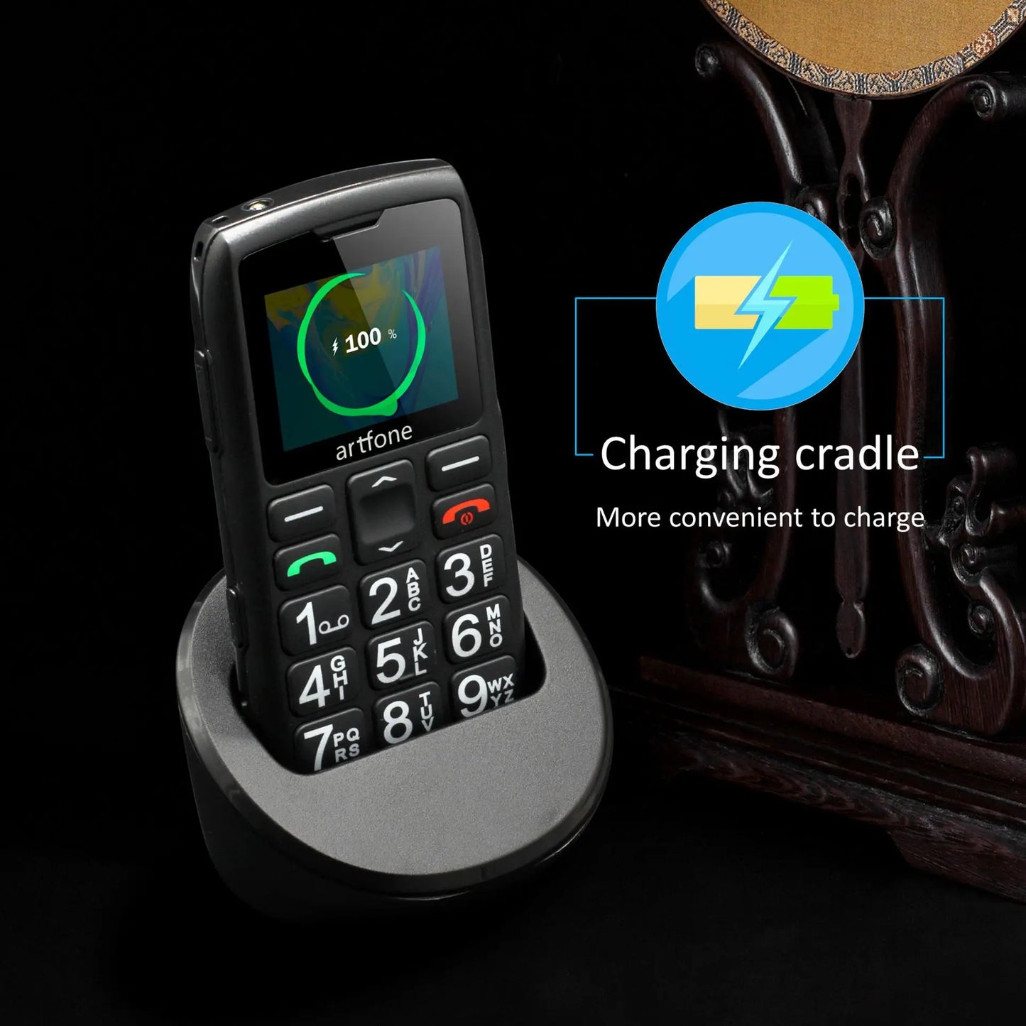 Téléphone Portable Senior Débloqué avec Grandes Touches, Bouton SOS