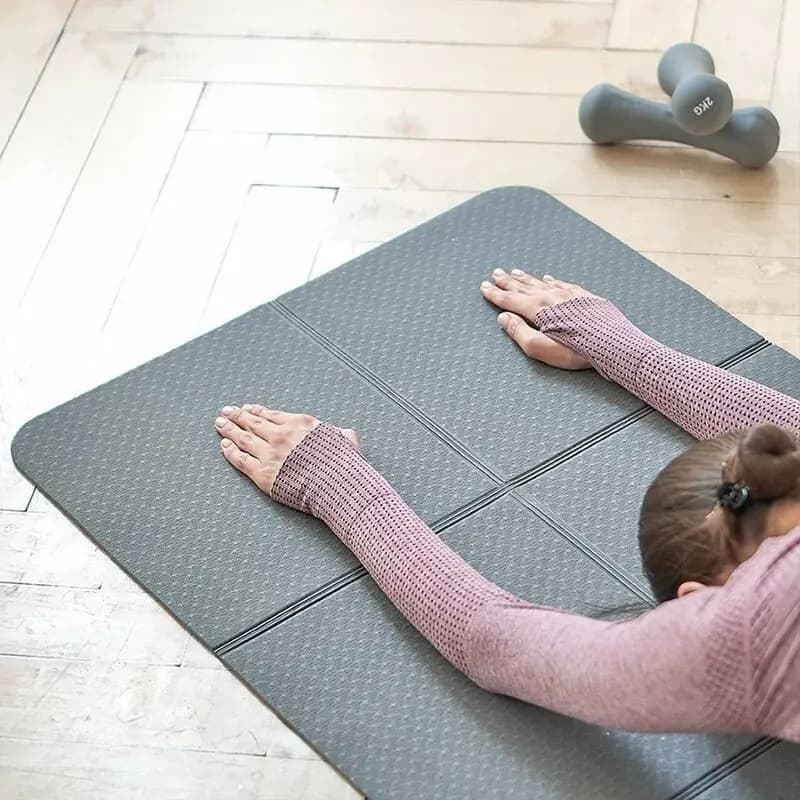 Tapis de yoga pliable double-face
