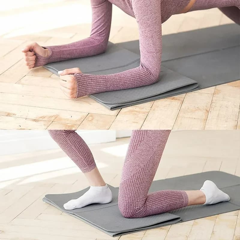Tapis de yoga pliable double-face
