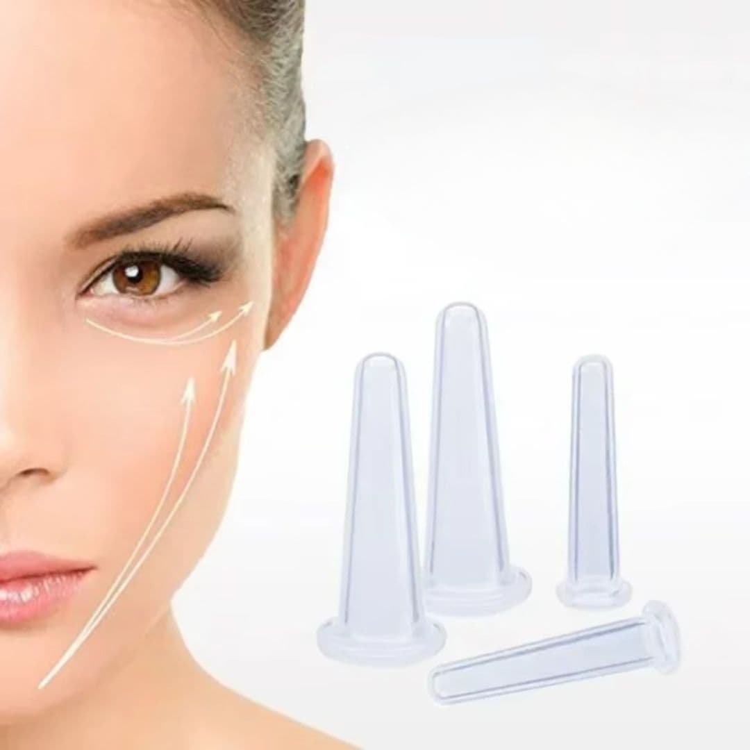 Ventouses anti-cellulites bleues et translucides
