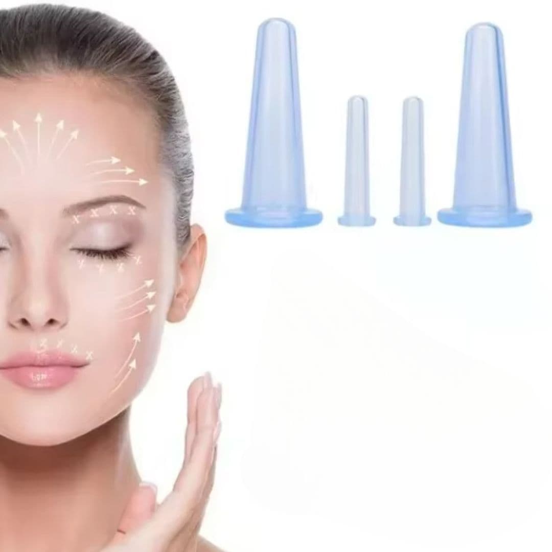 Ventouses anti-cellulites bleues et translucides