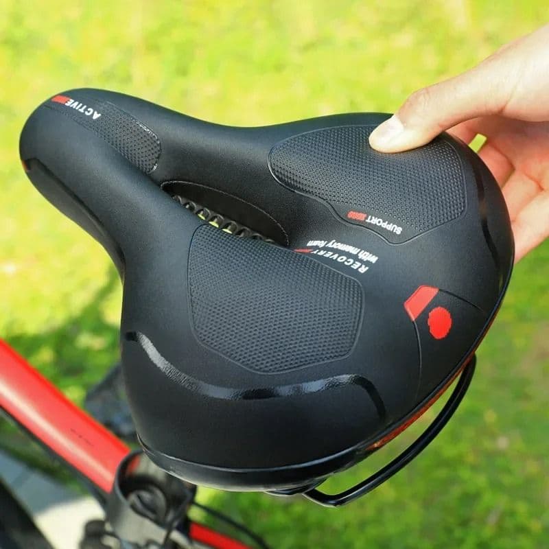 Selle vélo anti douleur à bande réfléchissante et respirante