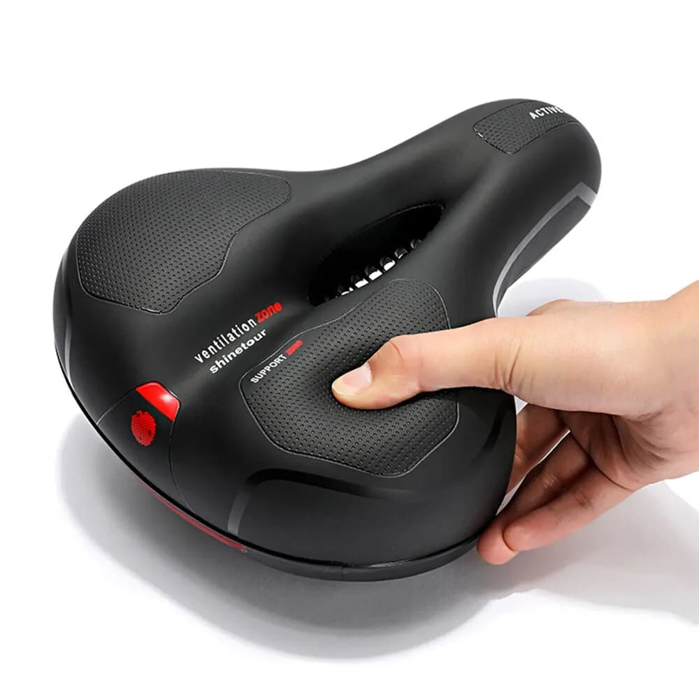 Selle vélo anti douleur à bande réfléchissante et respirante
