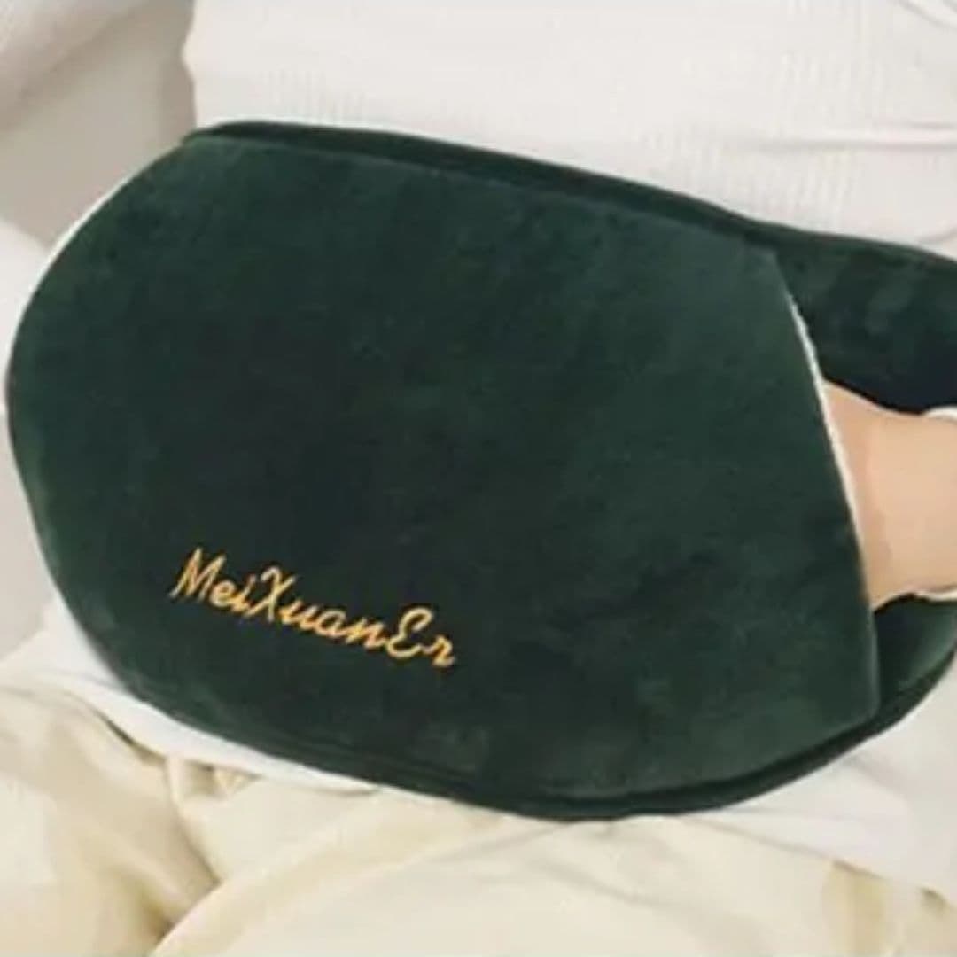 Bouillotte ceinture verte en flanelle