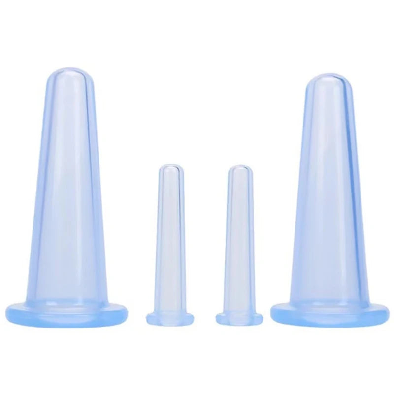 Ventouses anti-cellulites bleues et translucides