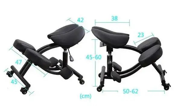 Tabouret ergonomique noir à repose-pieds