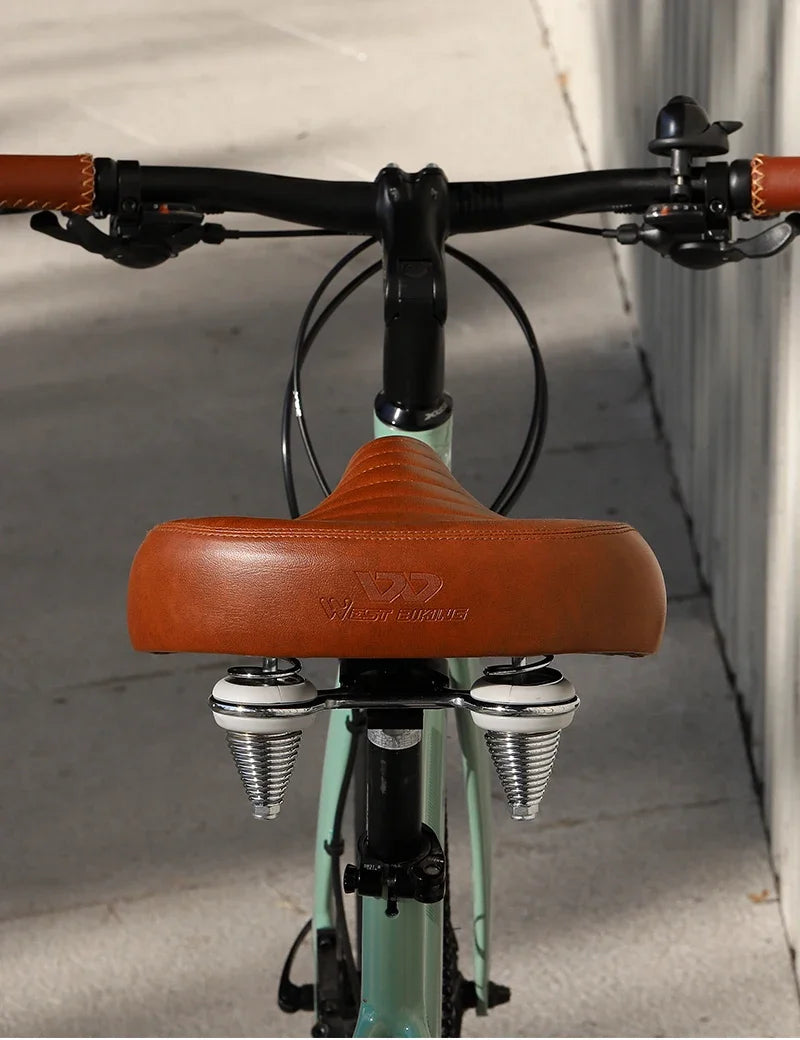 Selle vélo large anti-douleur vintage – mousse mémoire de forme