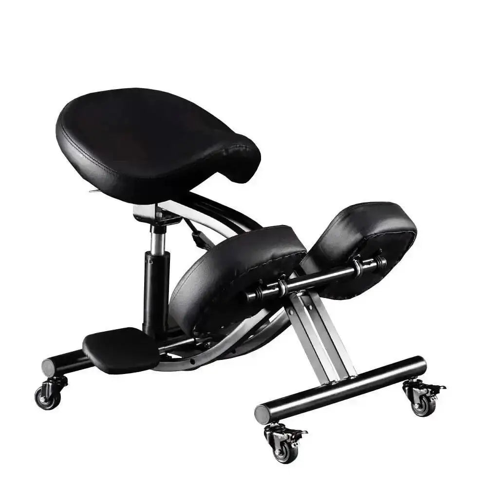 Tabouret ergonomique noir à repose-pieds