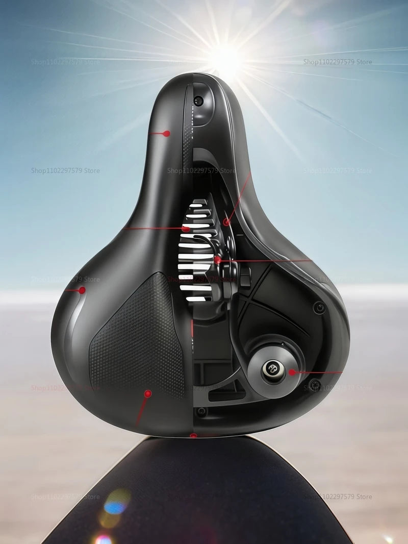 Selle vélo anti douleur à bande réfléchissante et respirante