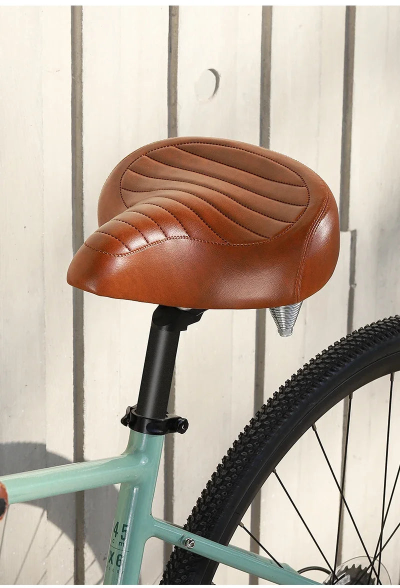 Selle vélo large anti-douleur vintage – mousse mémoire de forme