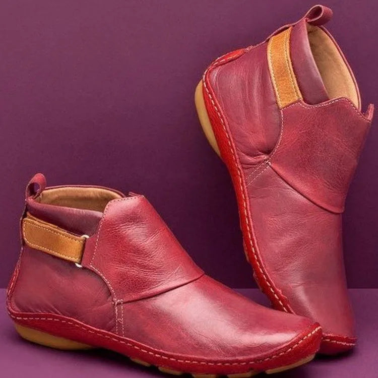 Paire de chaussures bottines à scratch orthopédiques femme
