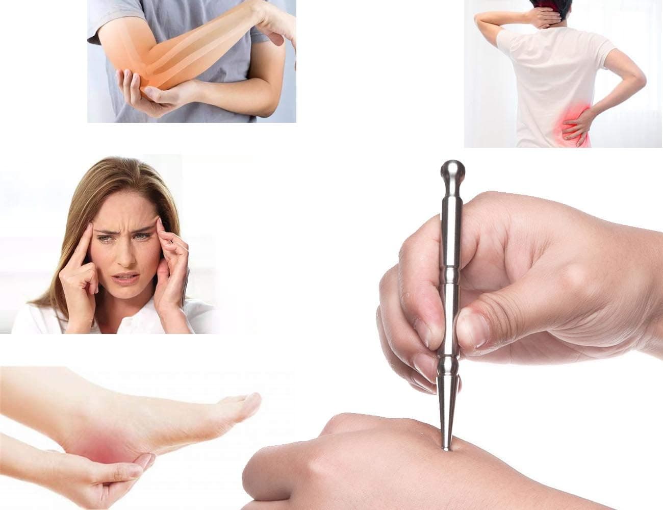 Stylo d’acupuncture manuel en acier inoxydable