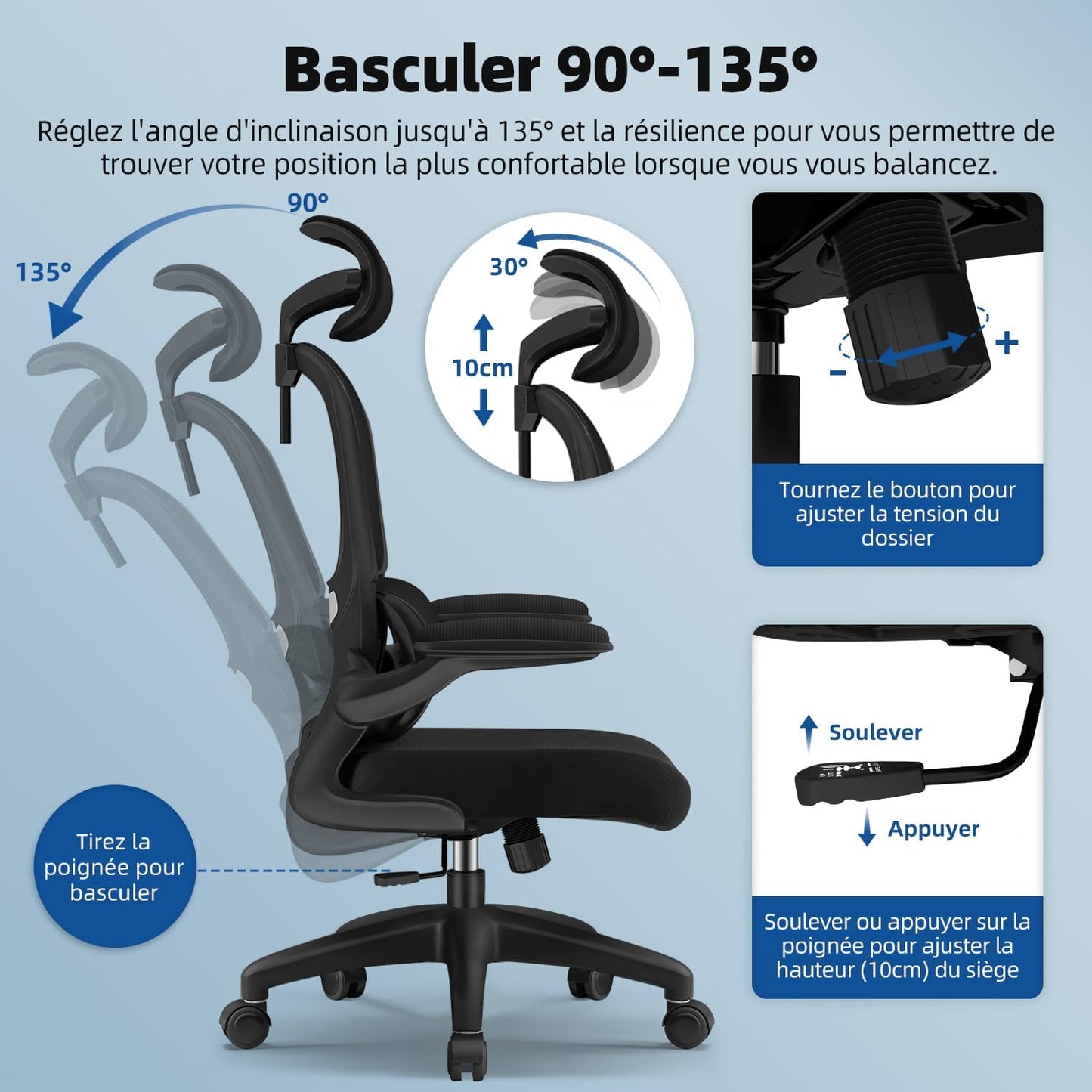 LA CHAISE DE BUREAU ERGONOMIQUE