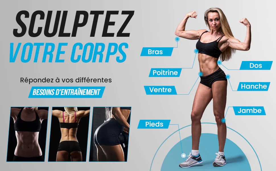 Kit de sangles de résistances pour renforcement musculaire