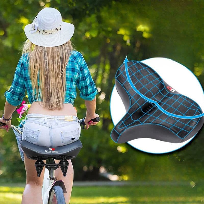 Selle vélo anti douleur extra large à ressorts