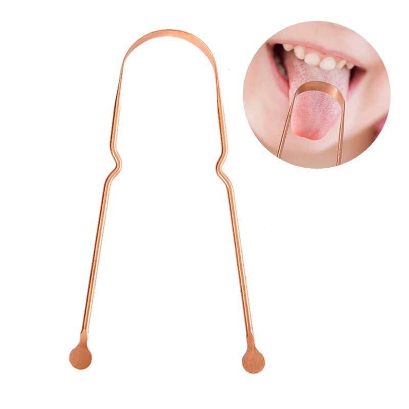 Nettoyeur de bouche pour langue rose en cuivre