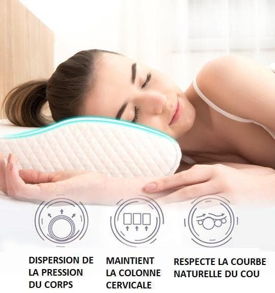 Oreiller cervical ergonomique flexible en coton