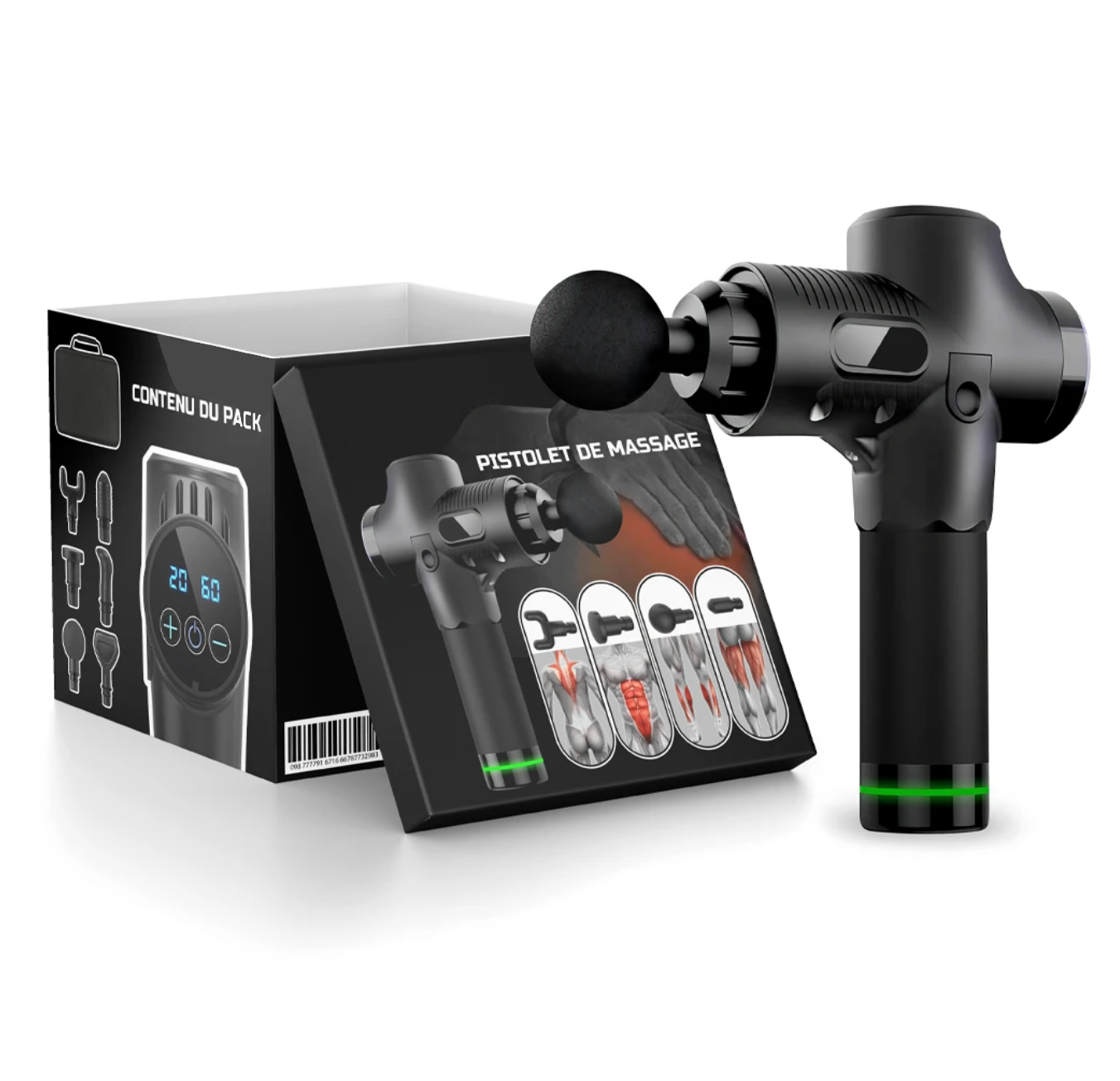 Masseur électrique pistolet percutant pour le corps