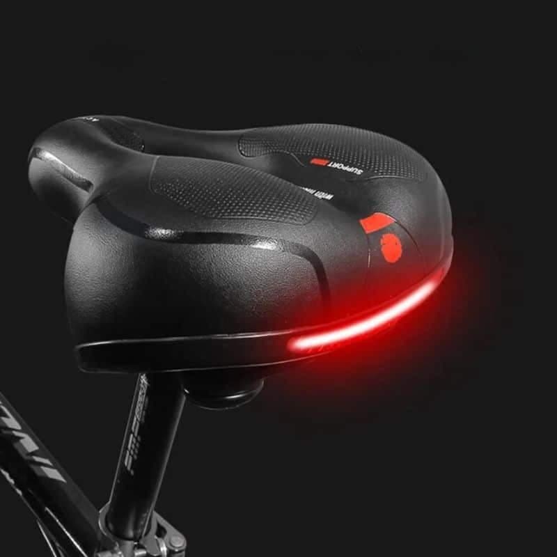 Selle vélo anti douleur à bande réfléchissante et respirante