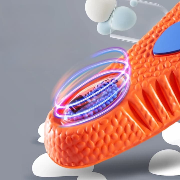 Semelle anti douleur orange ergonomique et respirante