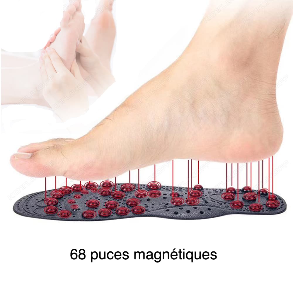 Semelles de massage magnétique d’acupression