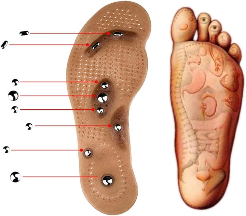 Semelles de thérapie magnétique pour massage d’acupression