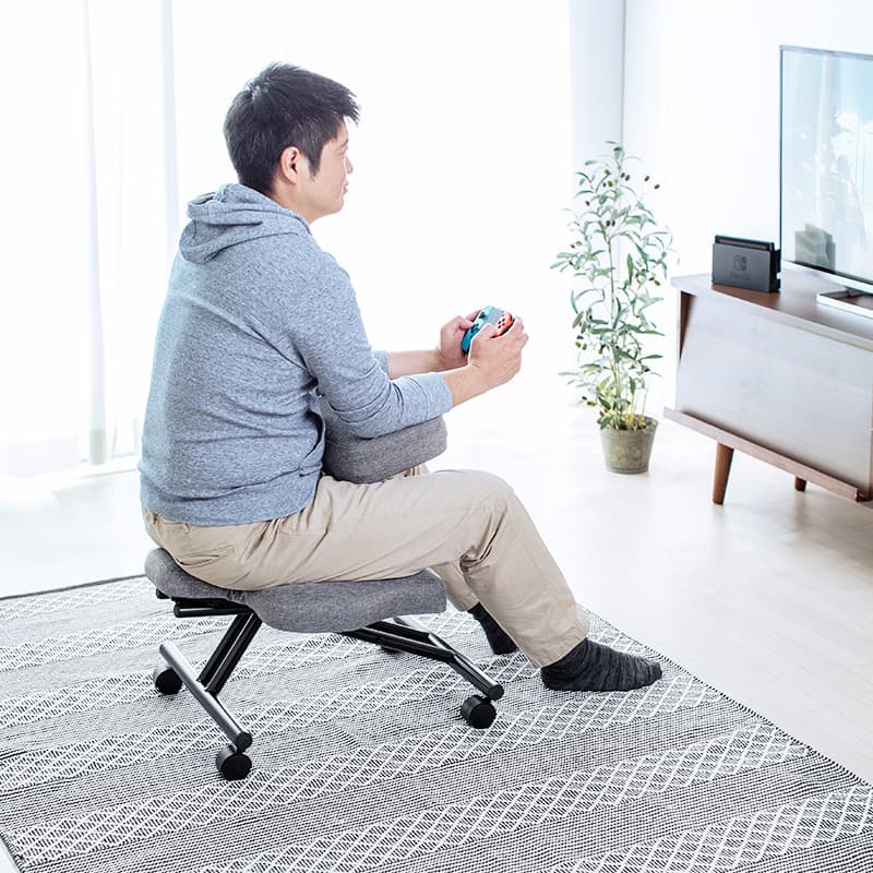 Tabouret ergonomique ajustable gris