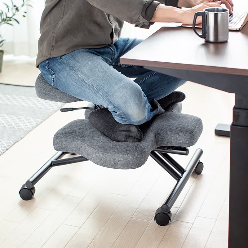 Tabouret ergonomique ajustable gris