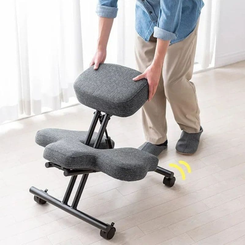 Tabouret ergonomique ajustable gris