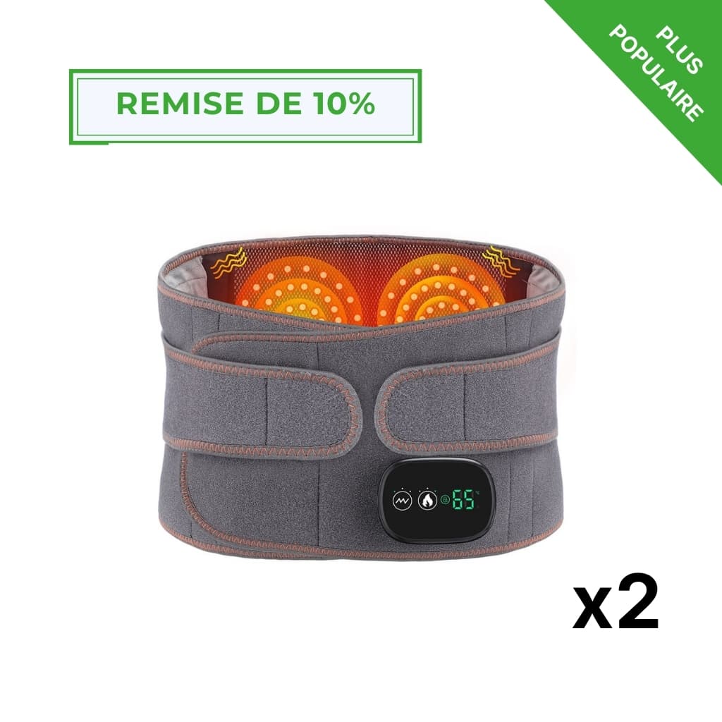 Ceinture chauffante vibrante dos – soulagement lombaire et muscles