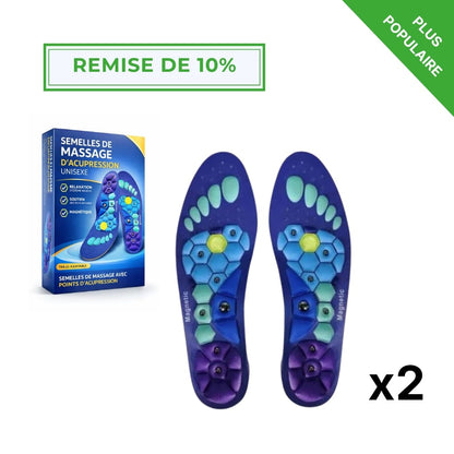 Semelles magnétique de massage d’acupression unisexe