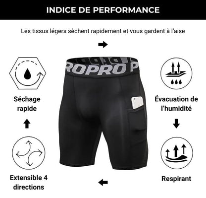 Lot de trois shorts de compression pour homme