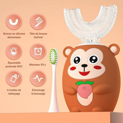 Brosse à dents électrique pour enfant en forme de U