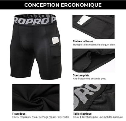 Lot de trois shorts de compression pour homme