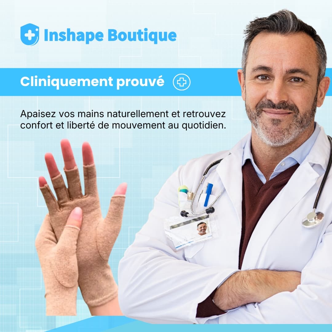 Gants de compression anti-douleurs Beige | Inshape Boutique™