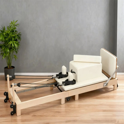 Reformer Pilates pliable en bois Advance+ Noir