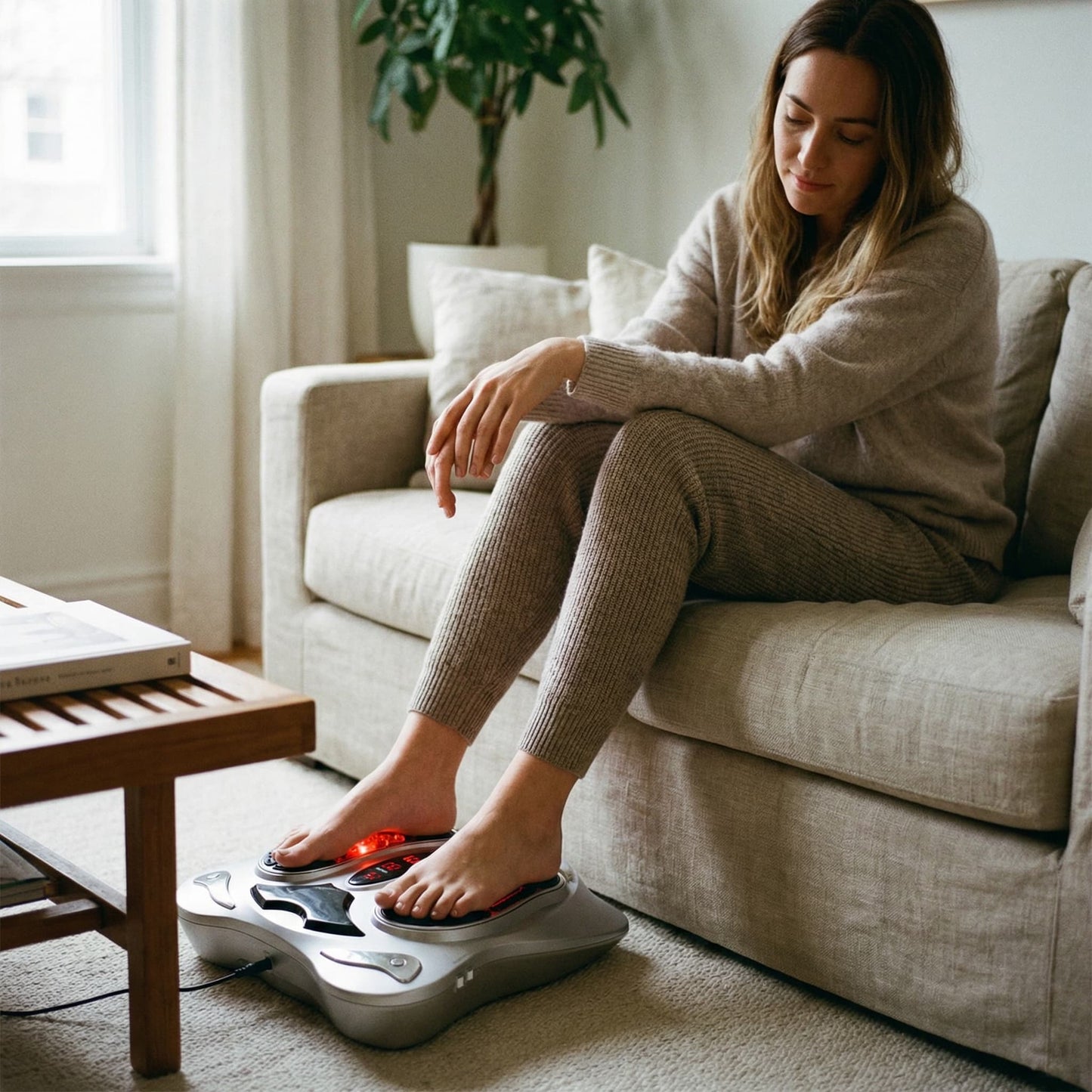 Appareil de massage des pieds électrique à infrarouge