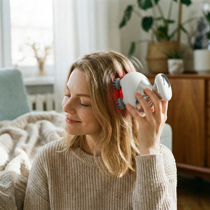 Appareil électrique de massage de tête avec vibration chauffante et lumière rouge