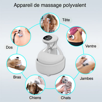 Appareil électrique de massage de tête avec vibration chauffante et lumière rouge