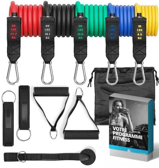 Kit de sangles de résistances pour renforcement musculaire