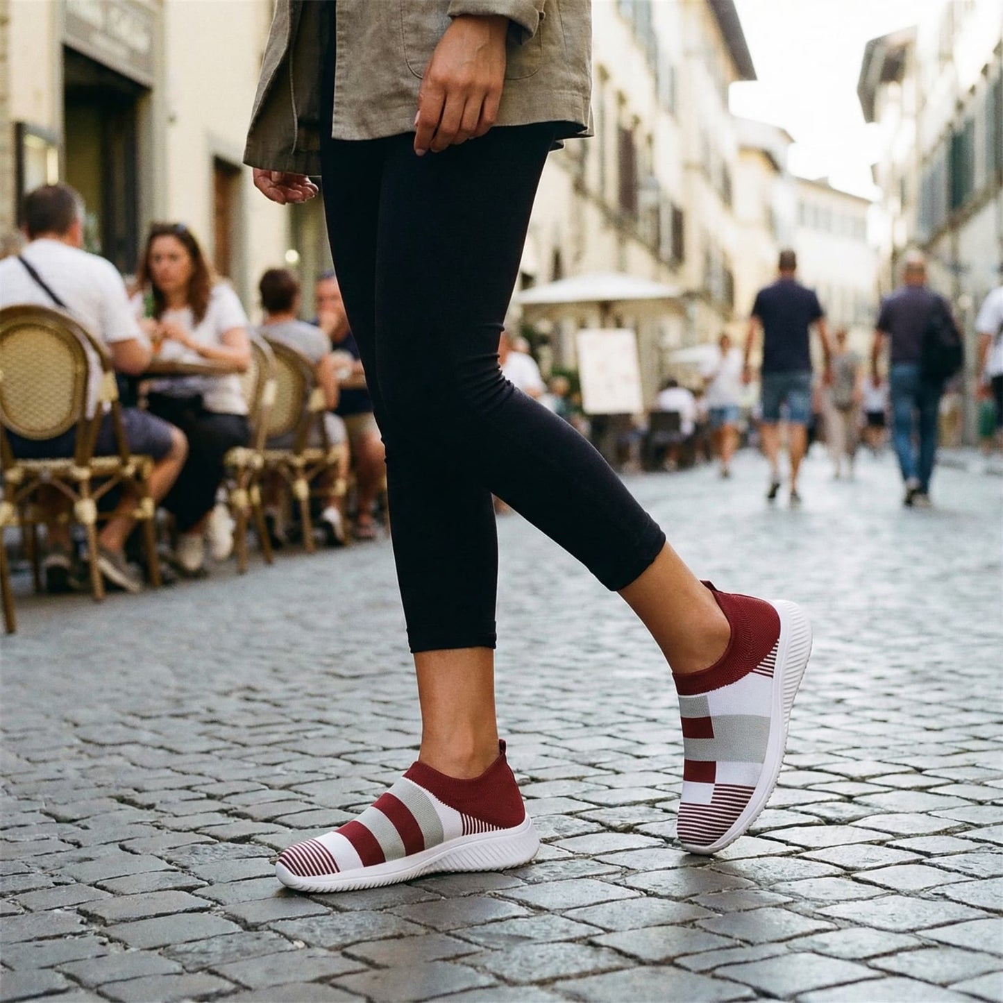 Baskets orthopédiques femme avec des motifs géométriques
